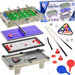 Set de jeux de table 4 en 1 – baby-foot, air hockey, ping-pong et billard