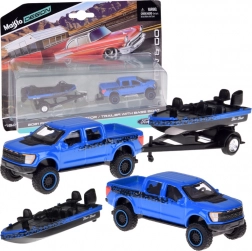 maisto modèle métallique 1:64 – ford f-150 svt raptor avec bateau sur remorque