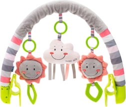 Arche pour poussette BABY MIX nuage avec jouets en peluche