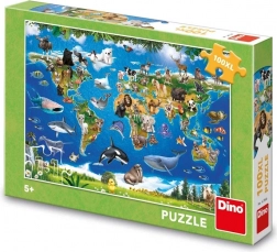 puzzle dino carte des animaux – 100 pièces XL