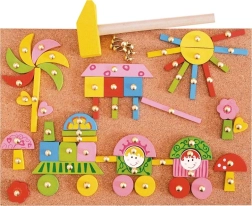 Tableau de clous en liège pour filles – mosaïque créative en bois avec petits clous