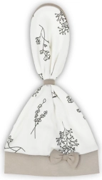 Bonnet foulard pour bébé en coton Nicol Ella blanc