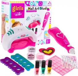 Coffret pour enfants de décoration des ongles avec sèche-ongles LED