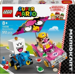 lego super mario mario kart – wario et king boo ensemble de course