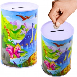 Tirelire en métal avec dinosaures 13 × 8 cm