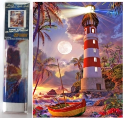 Peinture au diamant Phare 30x40 cm