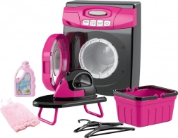 Ensemble interactif d’appareils ménagers lave-linge pour enfants avec lumières et sons rose-noir