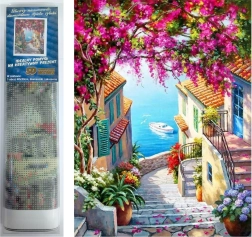 Peinture diamant Escalier au-dessus de la mer 30 × 40 cm