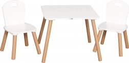 Table et chaises pour enfants en bois Athena – blanc