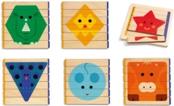 Puzzle en bois simples Animaux colorés