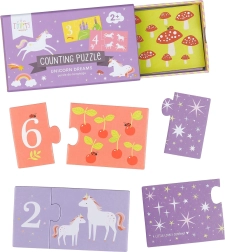 Puzzle d’association pour apprendre à compter – licornes – Licornes