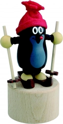 Detoa figurine à presser Taupe sur des skis