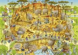 HEYE Puzzle ZOO Folle : Exposition africaine 1000 pièces
