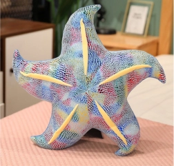 Coussin étoile de mer en peluche bleu 45 cm