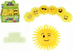 Balle antistress en silicone smiley 8 cm avec lumière