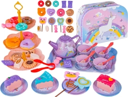 Service à thé pour enfants Magic Unicorn dans une valisette – 48 pièces