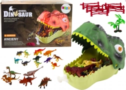 Set de figurines dinosaures avec grande mâchoire verte, 45 pièces