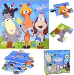 Puzzle en mousse animaux – tapis coloré pour bébés 90 × 90 cm