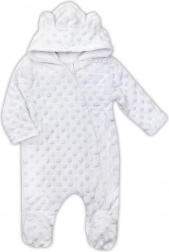 Combinaison bébé en minky Nicol Bubbles – blanche