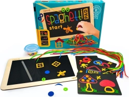Spaghetti pad start – tableau sensoriel créatif pour enfants