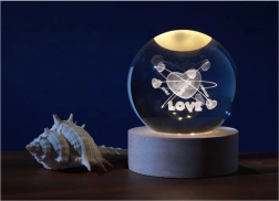 lampe boule en cristal « love » 6 cm 1,5 W