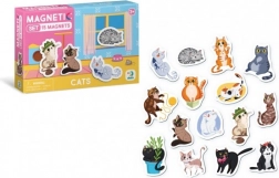 Aimants avec motif de chats dans une boîte