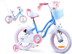 Vélo pour enfants RoyalBaby Star Girl 14 pouces avec panier et petites roues latérales – Bleu