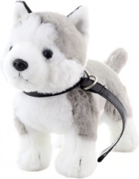 husky en peluche avec laisse 25 cm écoresponsable