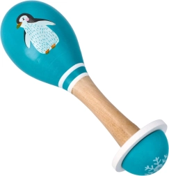 Maracas en bois avec pingouin pour enfants