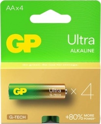 Piles alcalines LR6/AA GP Ultra, lot de 4