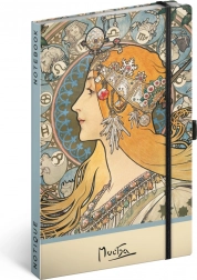 Carnet Alfons Mucha – Zodiaque, à points 13 × 21 cm
