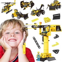 woopie kit de construction machines de chantier STEAM 6en1, 223 pièces