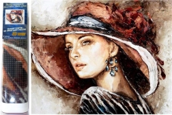 Peinture diamantée Dame au chapeau 30x40cm