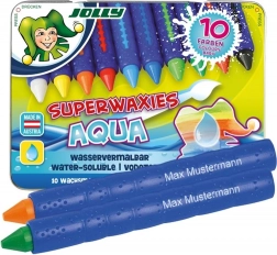 Crayons de cire incassables AQUA dans une boîte métallique