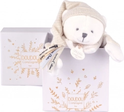 Coffret cadeau Doudou – doudou ours en peluche avec bonnet, beige 25 cm