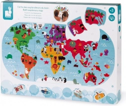 JANOD Puzzle de bain Carte du monde 28 pièces