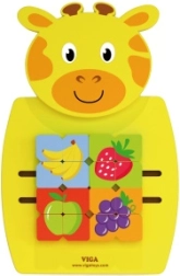 VIGA planche de manipulation Montessori en bois en forme de girafe avec certificat FSC