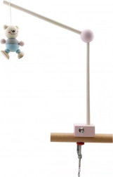 Hess support en bois pour mobile au-dessus du lit bébé – rose, avec pince robuste