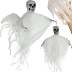 Squelette blanc suspendu RUHHY 70 cm – décoration d’Halloween