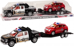 Pick-up de police avec remorque de dépannage et 4x4 tout-terrain