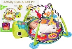 Tapis d’éveil éducatif pour nourrissons Tortue 3-en-1 avec petit bassin et balles