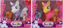 Set de licornes – grande et petite licorne en plastique pour enfants