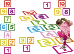 autocollants de sol chiffres 1–10 pour jeu de marelle – set éducatif