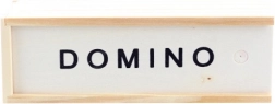 Domino en bois dans une boîte