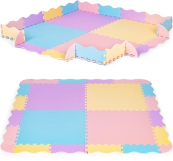 Tapis de jeu puzzle en mousse avec enclos 141,5 × 141,5 cm, 24 pièces IPLAY