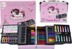 Set artistique dans une valise extensible avec licorne 133 pcs
