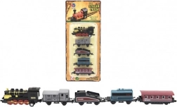 Petit train avec 4 wagons (5 pièces), métal/plastique, 8 cm, à rétrofriction