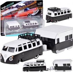 Modèle en métal Maisto VOLKSWAGEN Van Samba avec caravane 1:64