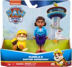 Set de figurines PAT' PATROUILLE - Rubble et la mairesse Goodway avec Chickaletta