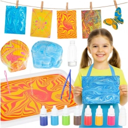 kit créatif de marbrure sur l’eau ebru – 8 couleurs